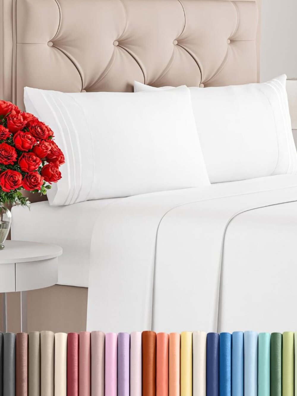 NEW Cal King Size 4 Piece Sheet Set -omfy Breathable & Cooling Bed Sheets Set